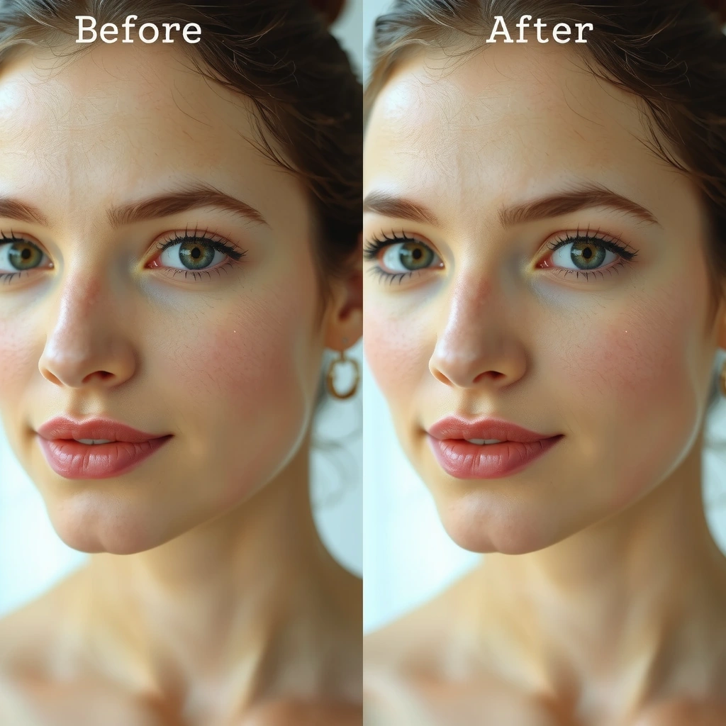 Visual comparison showing the impact of nutrition on skin health